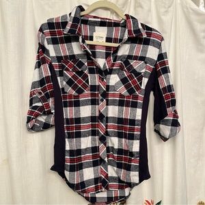 Ci Sono red plaid top